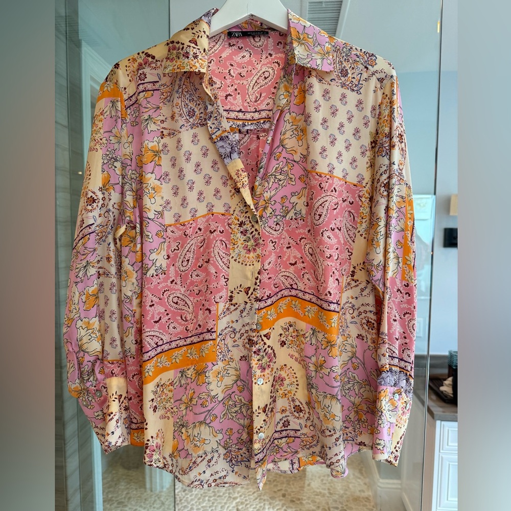 Zara silk blouse size small